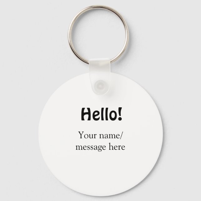 Hello add name message simple minimal business tem key ring (Front)