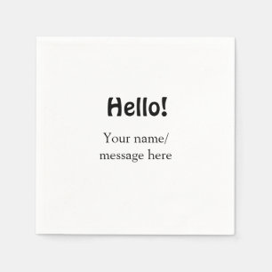 Hello add name message simple minimal business tem napkin