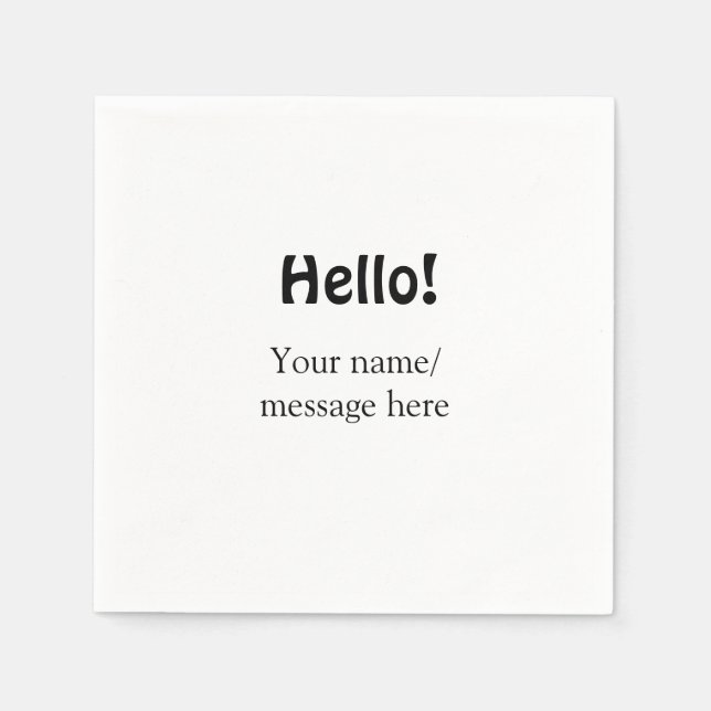 Hello add name message simple minimal business tem napkin (Front)