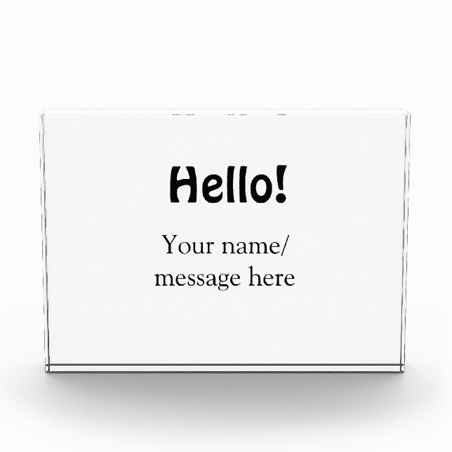 Hello add name message simple minimal business tem photo block (Front)