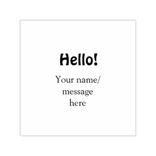 Hello add name message simple minimal business tem self-inking stamp