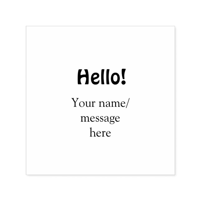 Hello add name message simple minimal business tem self-inking stamp (Design)