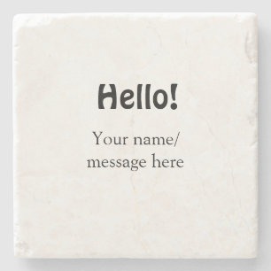 Hello add name message simple minimal business tem stone coaster