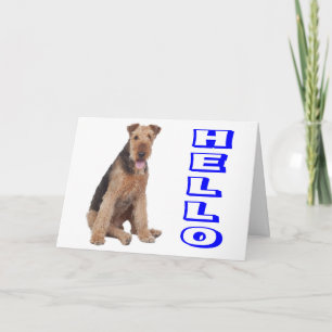 Hello Airedale Puppy Dog Card - Verse