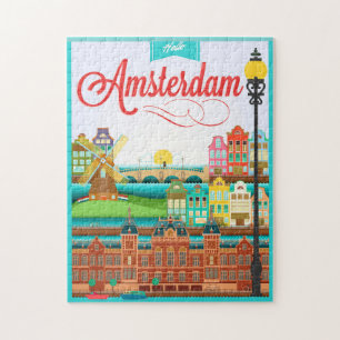 Hello Amsterdam Holland Travel Jigsaw Puzzle