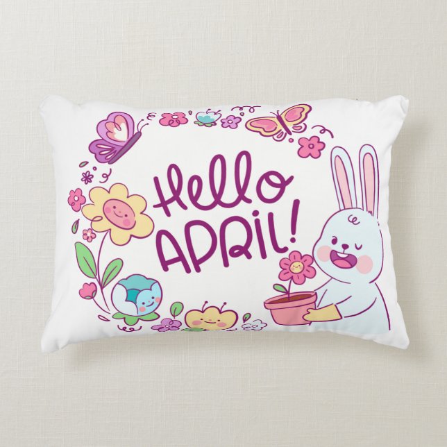 Hello April Decorative Cushion (Front)