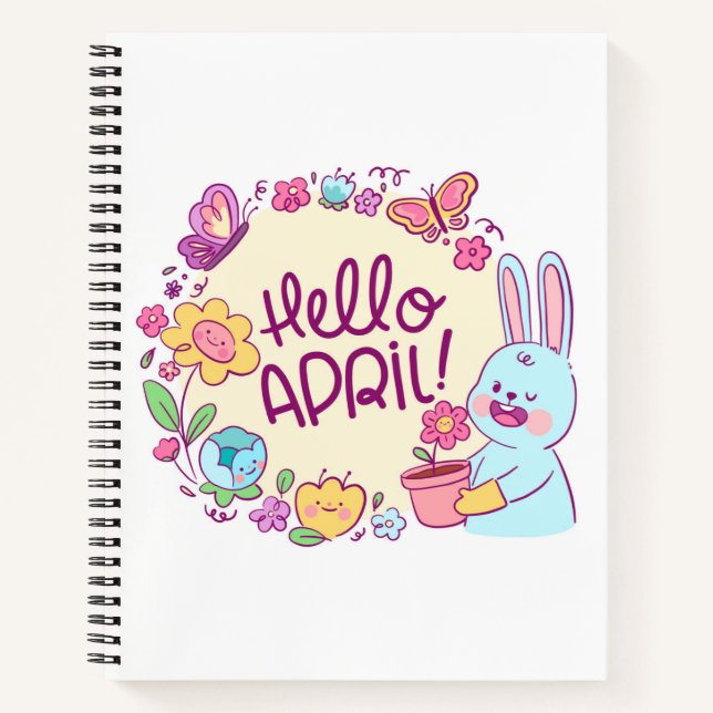 Hello April Notebook (Front)