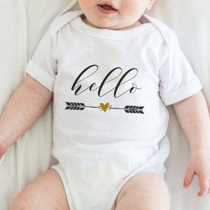Hello Arrow with Heart Baby Bodysuit