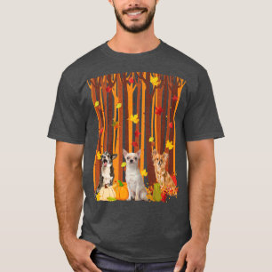 Hello Autumn Chihuahua Maple Leaf Fall Pumpkin Men T-Shirt