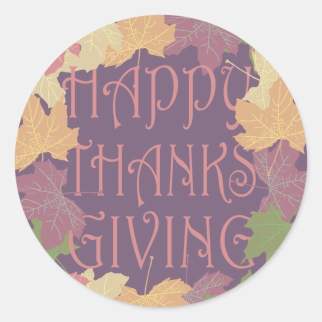 HELLO AUTUMN. CLASSIC ROUND STICKER (Front)