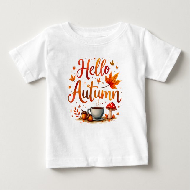 Hello Autumn, cosy nostalgia Baby T-Shirt (Front)