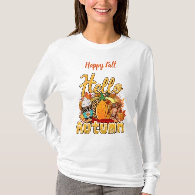 Hello Autumn Customise Text T-Shirt (Front)