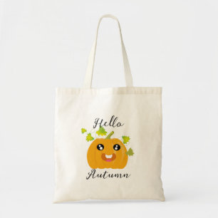Hello Autumn - Cute Halloween Pumpkin Tote Bag