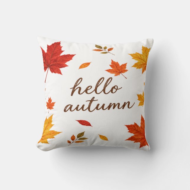 Hello Autumn Decorative Throw Pillow (Front)