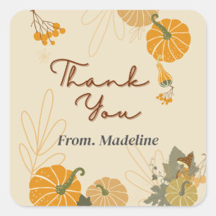 Hello autumn fall thank you custom stickers