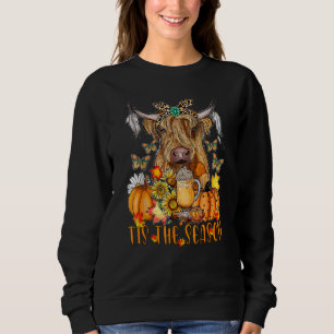 Hello Autumn Fall Tis The Season Highland Cow Pump Sweatshirt