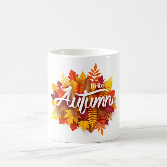 Hello Autumn Fashion Design  Coffee Mug (Center)