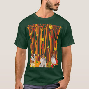 Hello Autumn Jack Russell Maple Leaf Fall Pumpkin T-Shirt