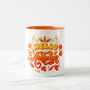 Hello Autumn Mug   Cosy Two-Tone Coffee Cup