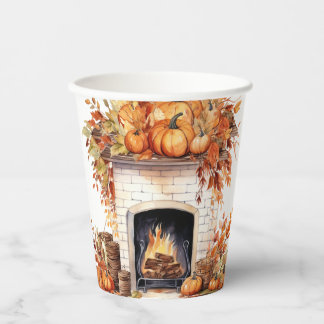 Hello Autumn Paper Coffee Fall mug, Vintage fall  Cups