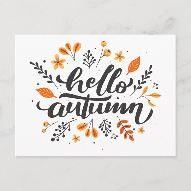 Hello Autumn Postcard (Front)