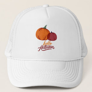 Hello Autumn Pumpkins Trucker Hat