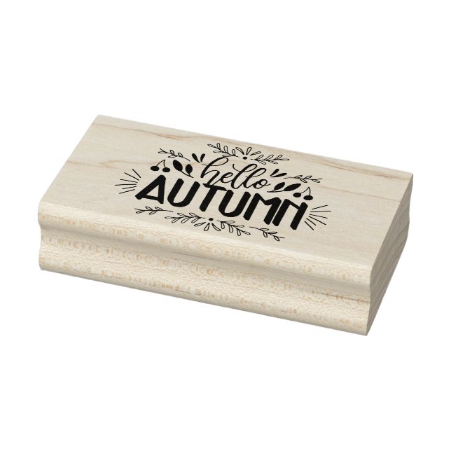 Hello Autumn Rubber Stamp (Stamp)