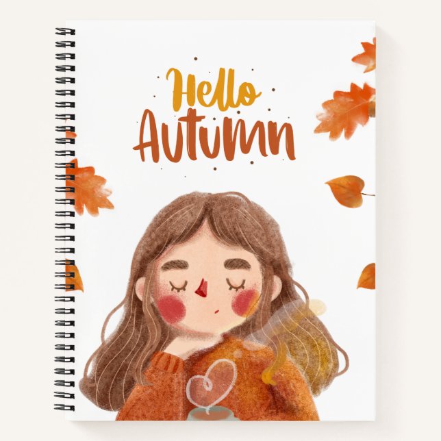 Hello Autumn Spiral Notebook – Cosy & Creative (Front)
