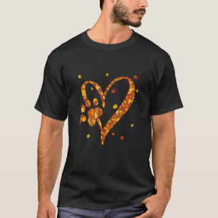 Hello Autumn Thanksgiving Leaf Dog Cat Paw Pets Ki T-Shirt