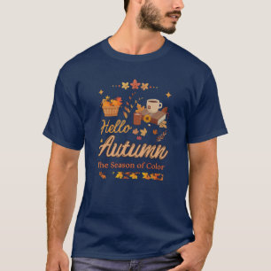 Hello Autumn-The Season Of Colours fall leaves de T-Shirt