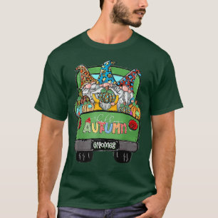 Hello Autumn Truck Gnomes Pumpkin Fall Leaves Than T-Shirt
