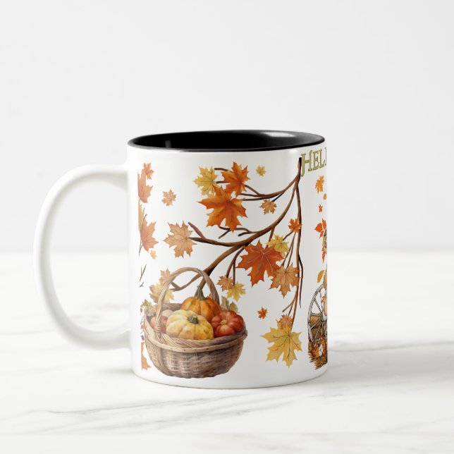 Hello Autumn  Two-Tone Coffee Mug (Left)