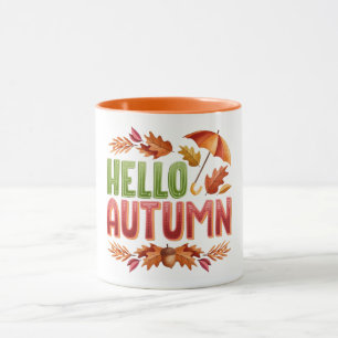 Hello Autumn Two-Tone Mug   Cozy Fall Gift
