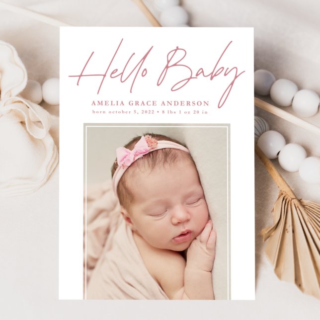 Hello Baby 2 Photo Birth Announcement (Creator Uploaded)