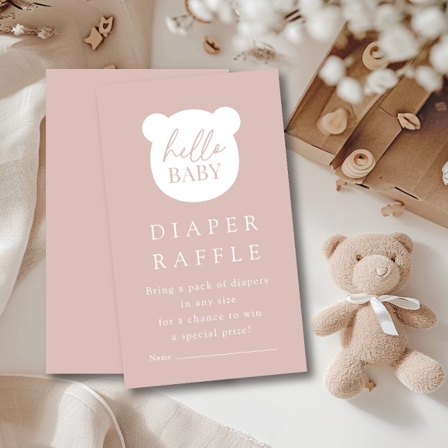 Hello Baby Bear Diaper Raffle  Enclosure Card (Creator Uploaded)