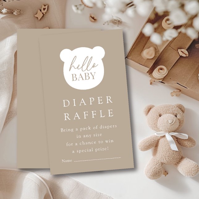 Hello Baby Bear Diaper Raffle  Enclosure Card (Creator Uploaded)