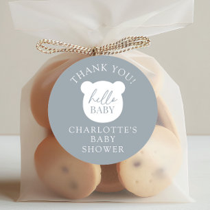Hello Baby Bear Thank You Classic Round Sticker