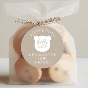 Hello Baby Bear Thank You Classic Round Sticker
