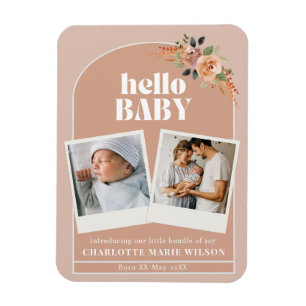 Hello Baby Birth Announcement  Magnet