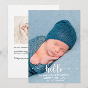 Hello Baby Birth Announcement Photo Card