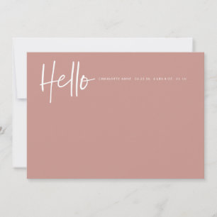 Hello Baby Birth Photo Announcement Boy Girl Pink