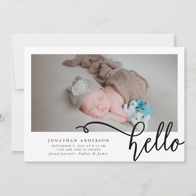 Hello Baby Birth Photo Collage Announcement (Front)