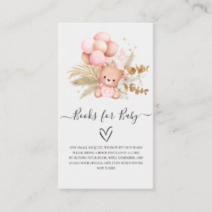 Hello Baby Boho Bear Shower Books for Baby Enclosure Card