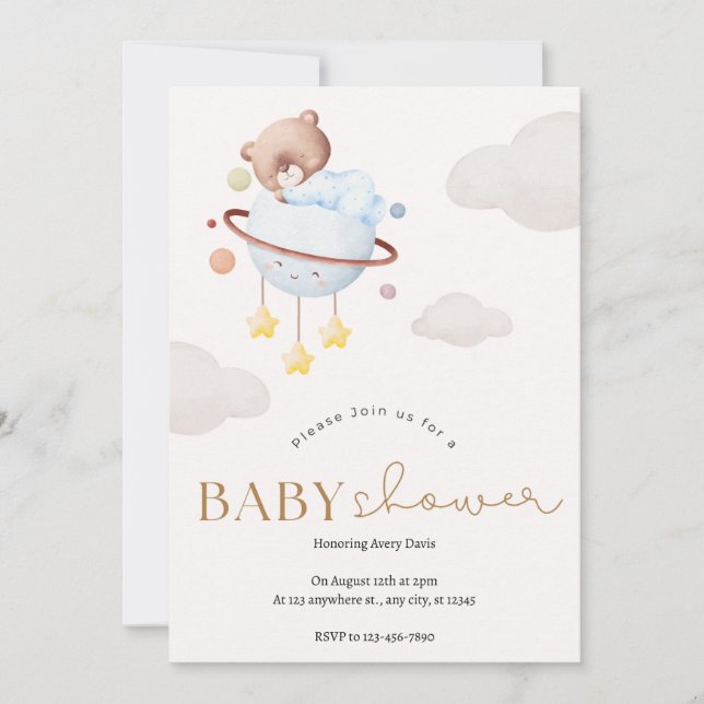 Hello Baby | Boho Clothes Girl Budget Baby Shower Invitation (Front)
