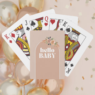 Hello Baby, Boho Modern Baby Shower Playing Cards