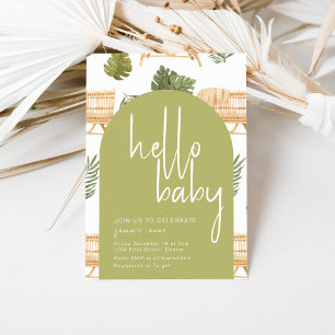 Hello Baby Boho Safari Baby Shower Party Invite