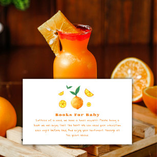 Hello Baby Citrus Orange Books For Baby Shower Enclosure Card