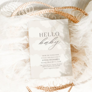 Hello Baby Cloud Nine Gender Neutral Baby Shower Invitation