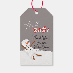 Hello Baby Cute Snowman Baby Shower Gift Tags