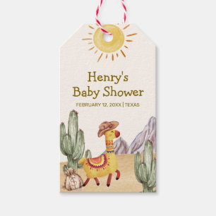 Hello Baby Desert Cactus Llama Cowboy Baby Shower Gift Tags